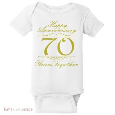 Happy Anniversary 70 Years Together Baby Bodysuit