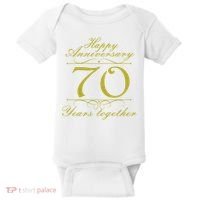 Happy Anniversary 70 Years Together Baby Bodysuit thumb 0