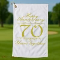 Happy Anniversary 70 Years Together Golf Towel thumb 1