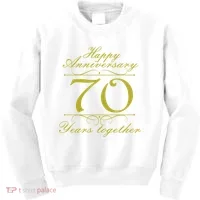 Happy Anniversary 70 Years Together Kids Sweatshirt thumb 0