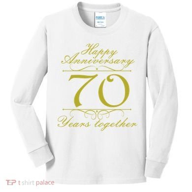 Happy Anniversary 70 Years Together Kids Long Sleeve Shirt