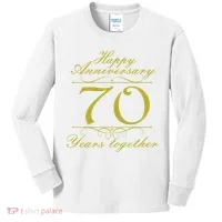 Happy Anniversary 70 Years Together Kids Long Sleeve Shirt thumb 0