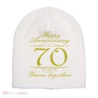 Happy Anniversary 70 Years Together Short Acrylic Beanie thumb 0