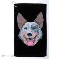 Happy Australian Cattle Dog  Golf Towel thumb 0