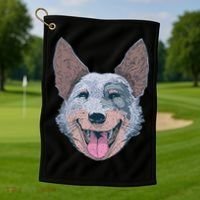 Happy Australian Cattle Dog  Golf Towel thumb 1