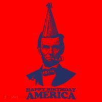 Happy Birthday America Abe Lincoln Santa Hat thumb 1