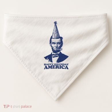 Happy Birthday America Abe Lincoln USA-Made Doggie Bandana