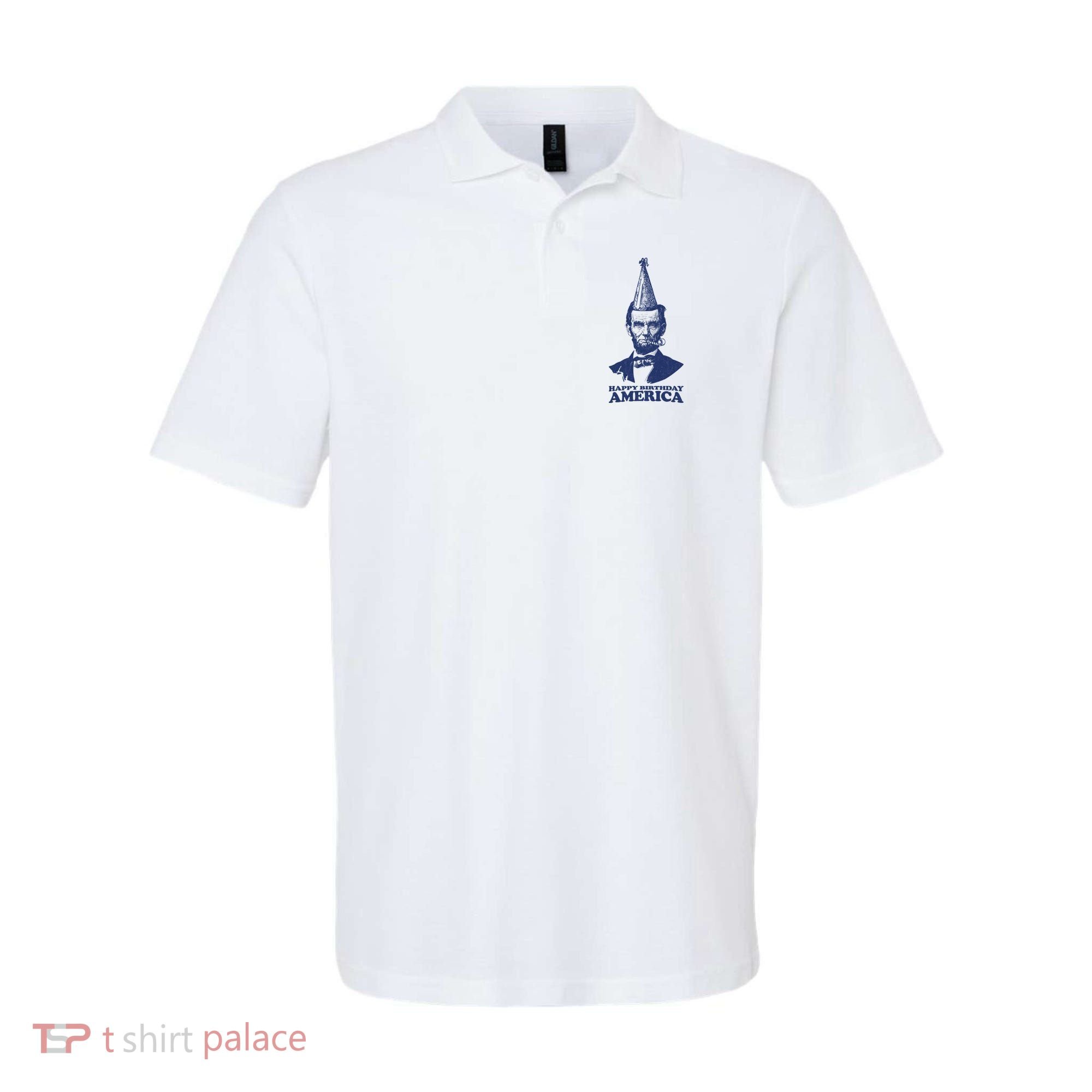 Happy Birthday America Abe Lincoln Polo