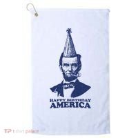 Happy Birthday America Abe Lincoln Golf Towel thumb 0