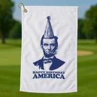 Happy Birthday America Abe Lincoln Golf Towel thumb 1