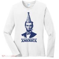 Happy Birthday America Abe Lincoln Women's Long Sleeve Shirt thumb 0