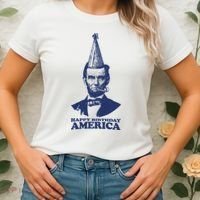 Happy Birthday America Abe Lincoln Women's T-Shirt thumb 2