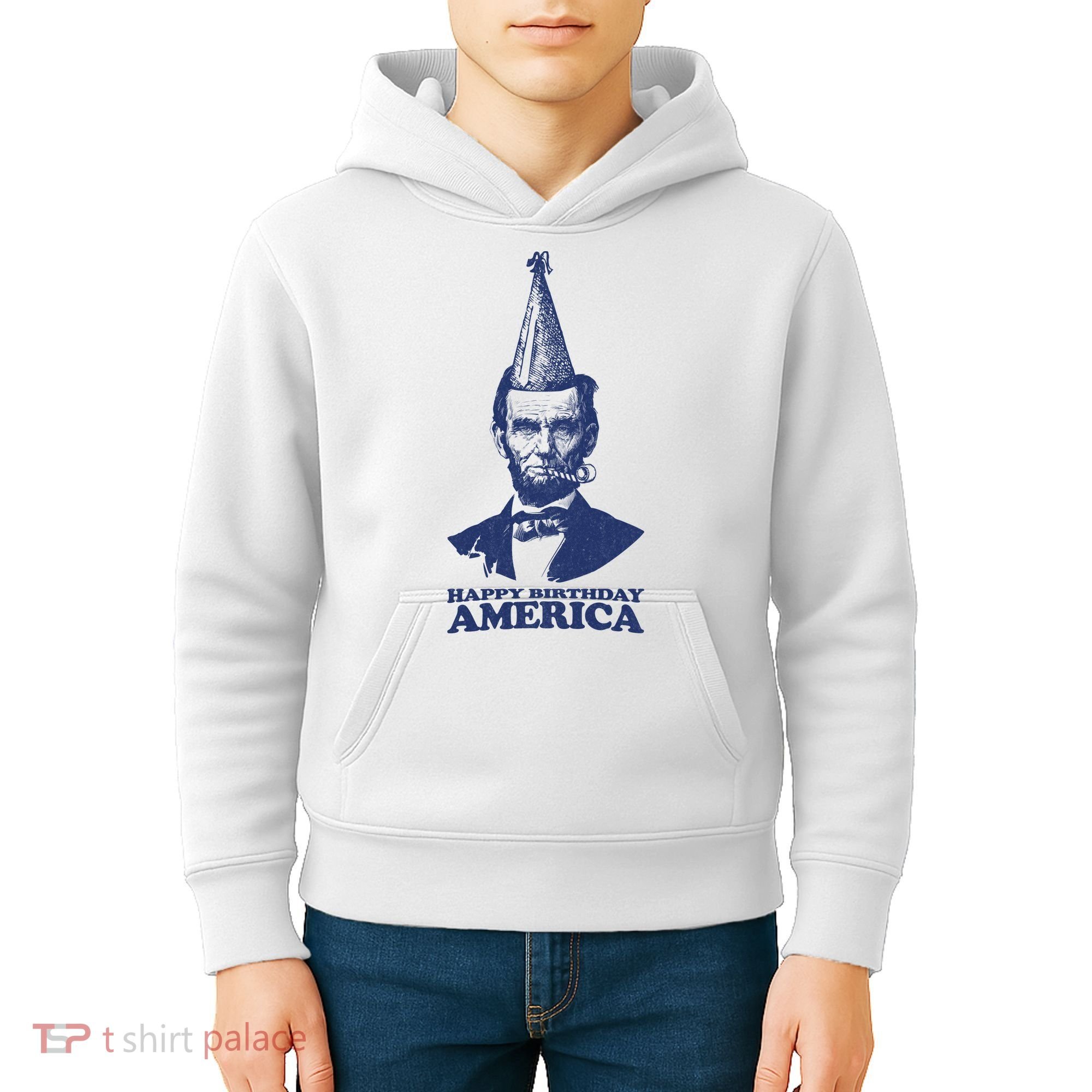 Happy Birthday America Abe Lincoln Kids Hoodie