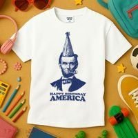 Happy Birthday America Abe Lincoln Kids T-Shirt thumb 3
