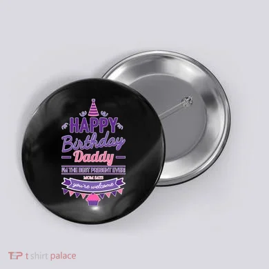 Happy Birthday Daddy Daughter  Button