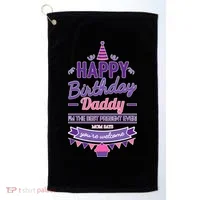 Happy Birthday Daddy Daughter  Golf Towel thumb 0