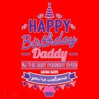 Happy Birthday Daddy Daughter  Santa Hat thumb 1