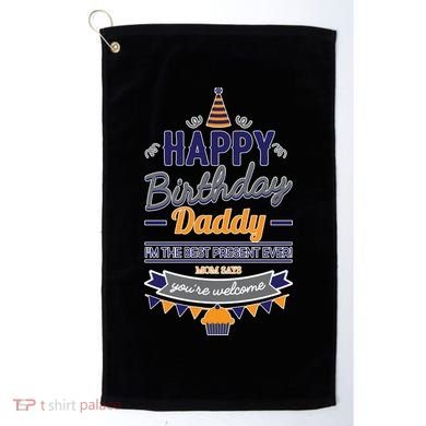 Happy Birthday Daddy Son Golf Towel