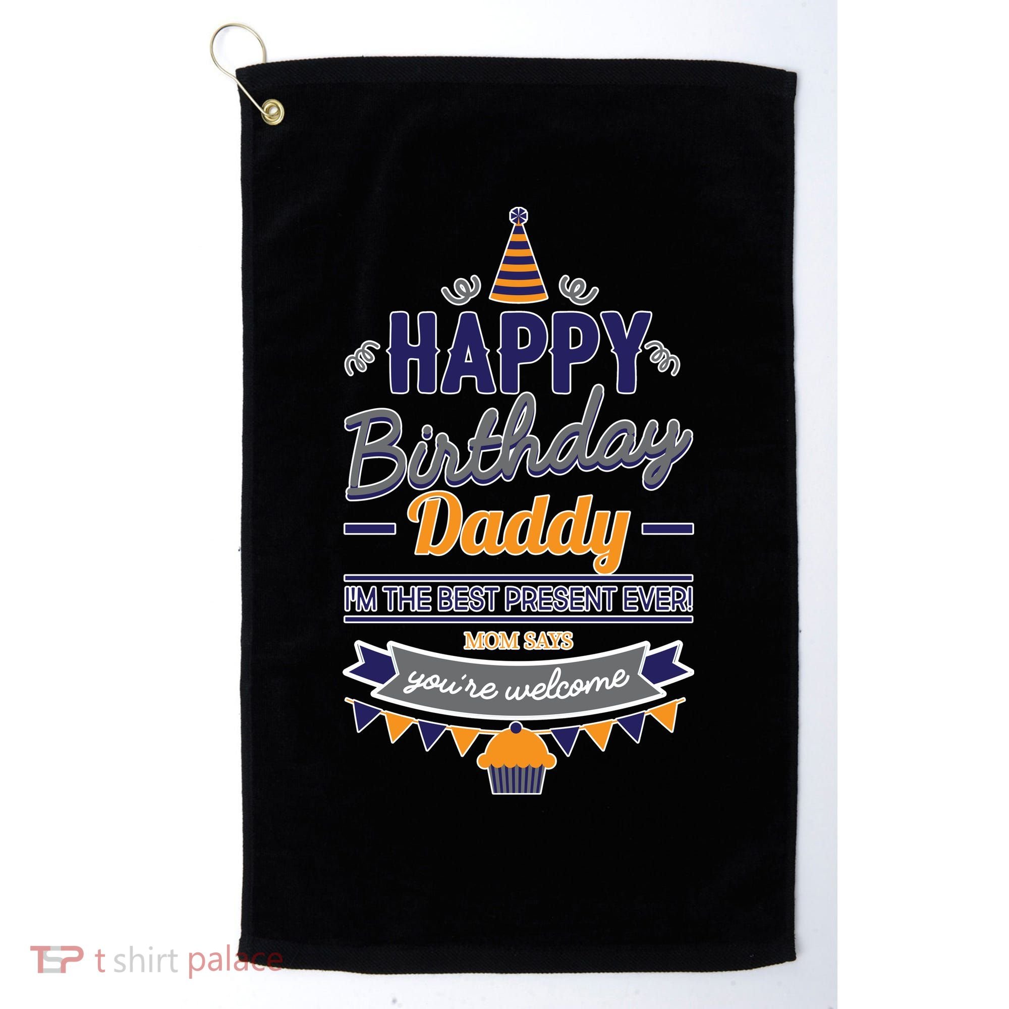 Happy Birthday Daddy Son Golf Towel
