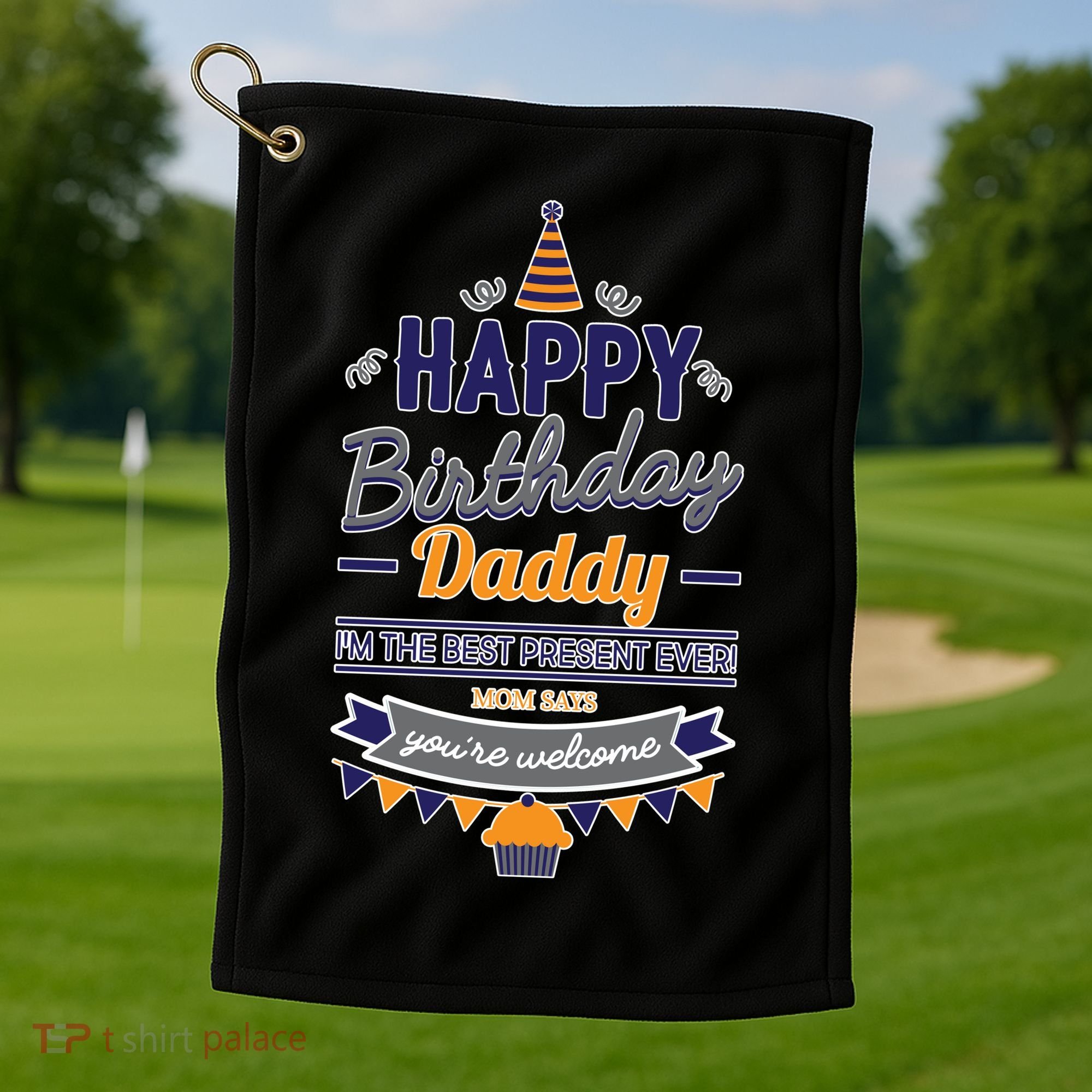 Happy Birthday Daddy Son Golf Towel