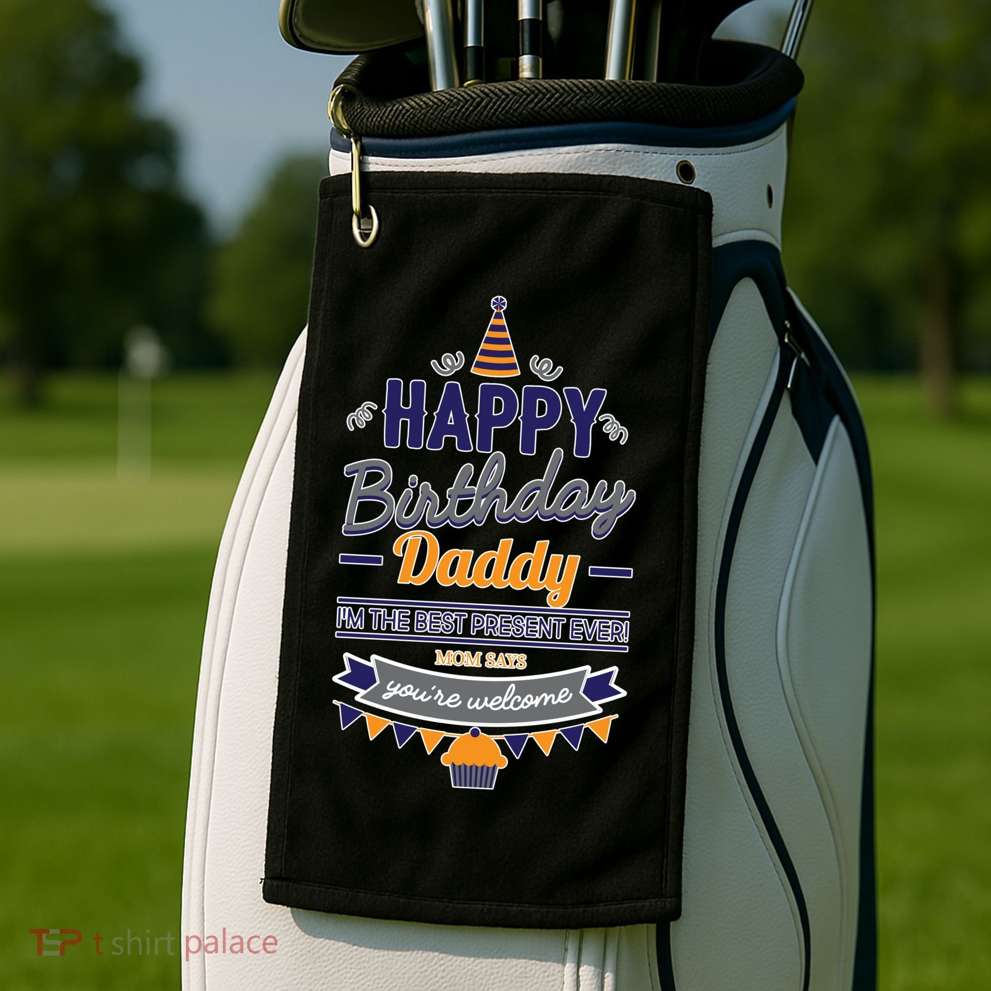 Happy Birthday Daddy Son Golf Towel