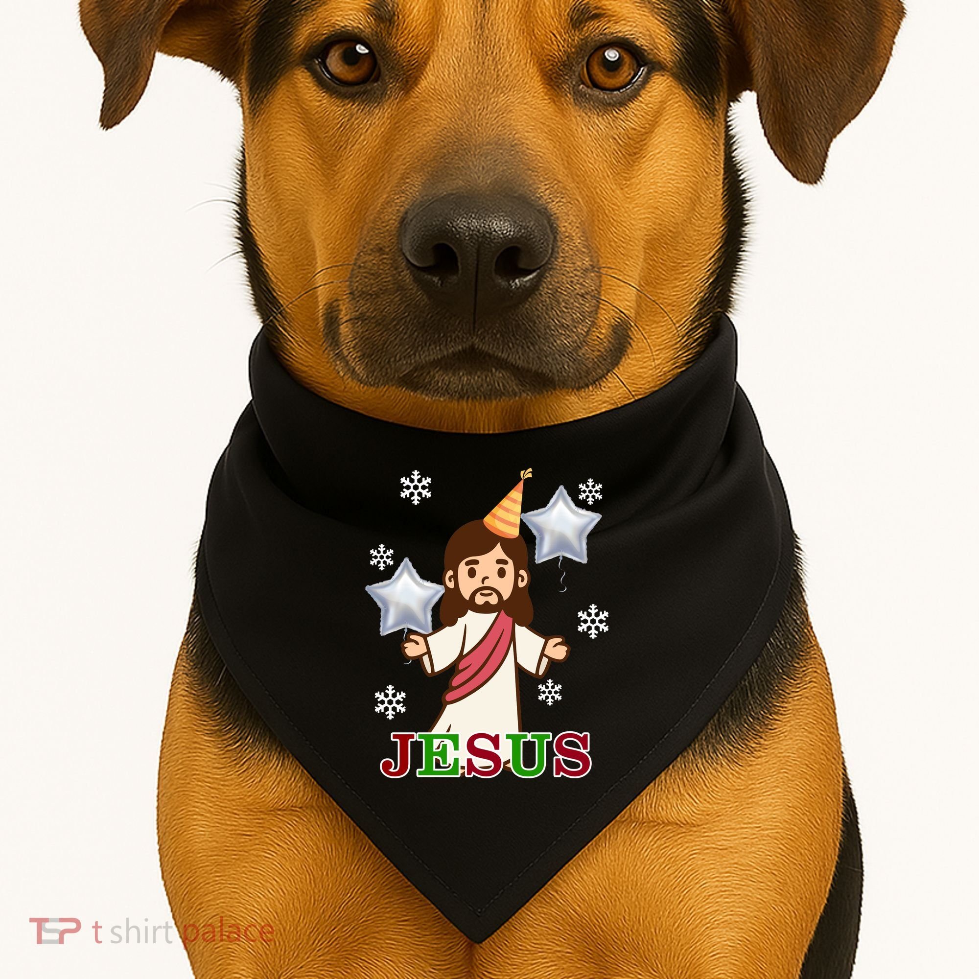 Happy Birthday Jesus USA-Made Doggie Bandana
