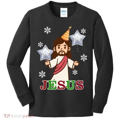 Happy Birthday Jesus Kids Long Sleeve Shirt