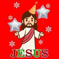 Happy Birthday Jesus Santa Hat thumb 1