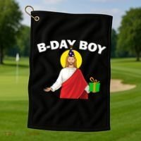 Happy Birthday Jesus! B-Day Boy Golf Towel thumb 1