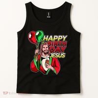 Happy Birthday Jesus Funny Christmas Birthday Boy Tank Top thumb 2