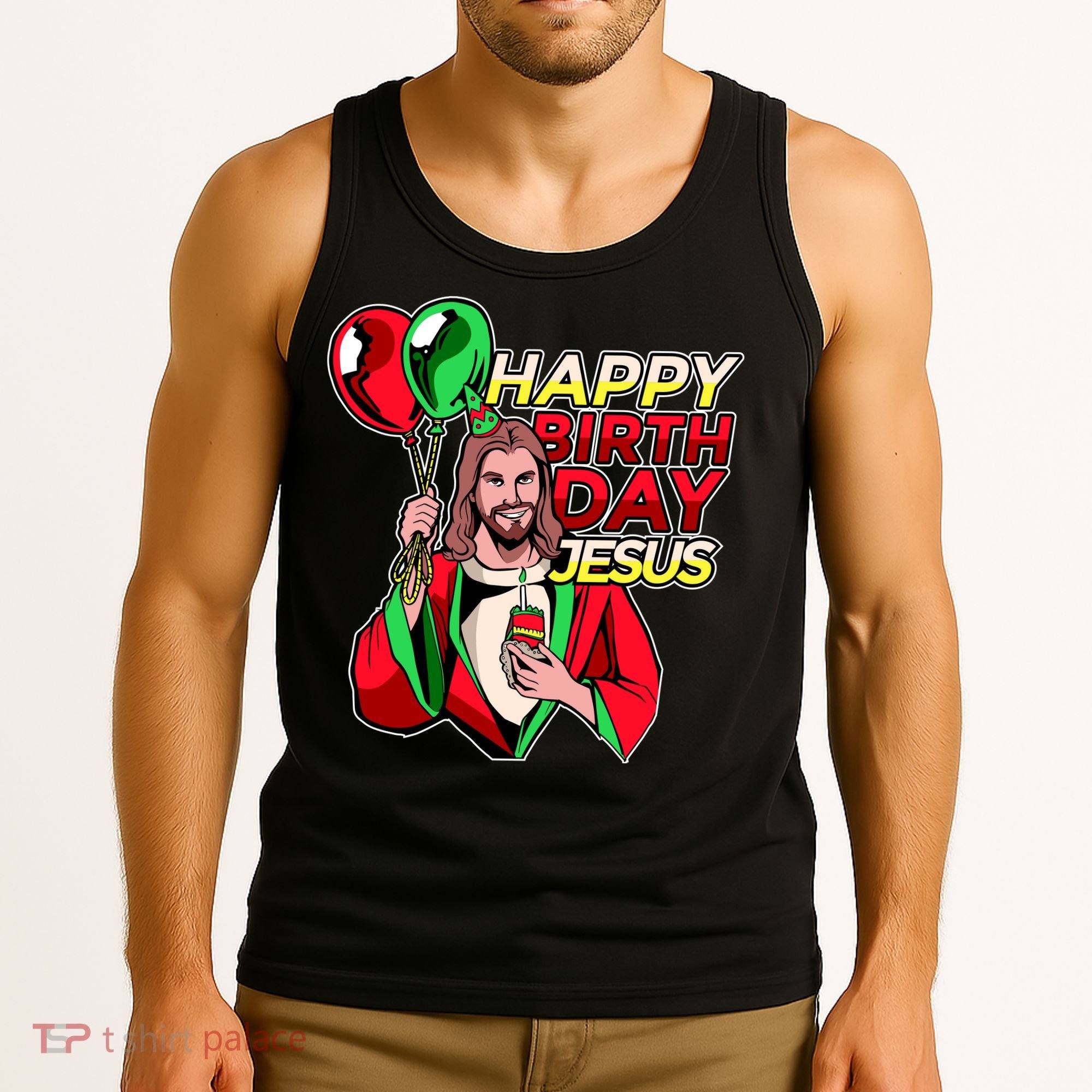 Happy Birthday Jesus Funny Christmas Birthday Boy Tank Top