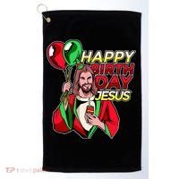 Happy Birthday Jesus Funny Christmas Birthday Boy Golf Towel thumb 0
