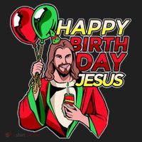 Happy Birthday Jesus Funny Christmas Birthday Boy Golf Towel thumb 3