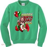 Happy Birthday Jesus Funny Christmas Birthday Boy Kids Sweatshirt thumb 0