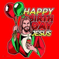 Happy Birthday Jesus Funny Christmas Birthday Boy Santa Hat thumb 1