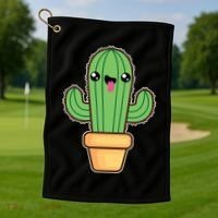 Happy Cactus Golf Towel thumb 1