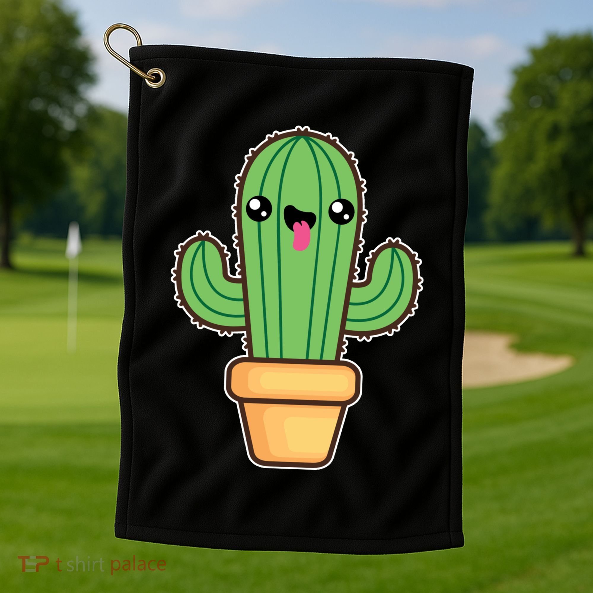 Happy Cactus Golf Towel