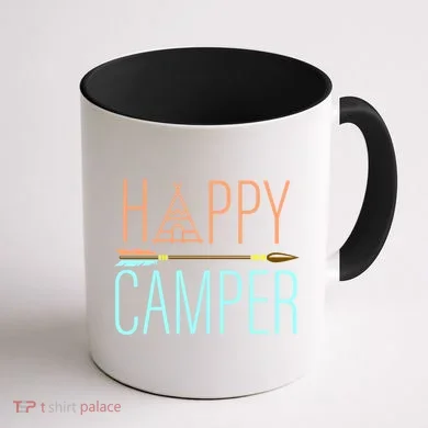 Happy Camper Funny Camping Coffee Mug back