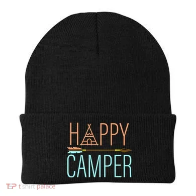 Happy Camper Funny Camping Beanie