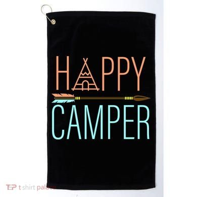 Happy Camper Funny Camping Golf Towel
