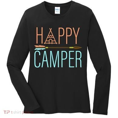 Happy Camper Funny Camping Women's Long Sleeve Shirt
