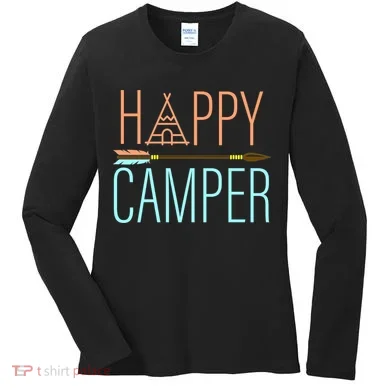 Happy Camper Funny Camping Women's Long Sleeve Shirt