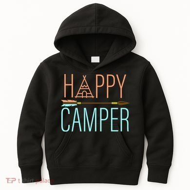 Happy Camper Funny Camping Kids Hoodie