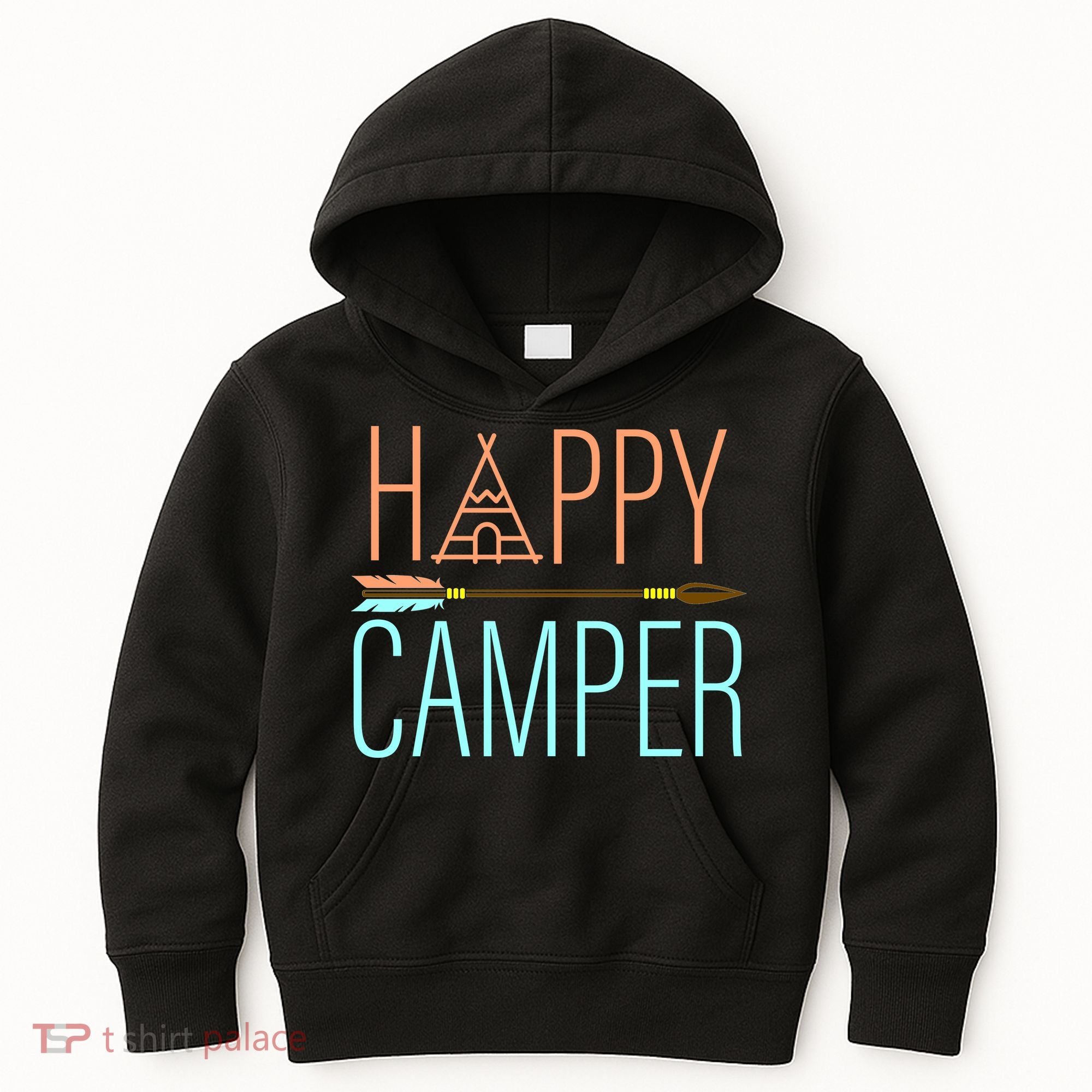 Happy Camper Funny Camping Kids Hoodie