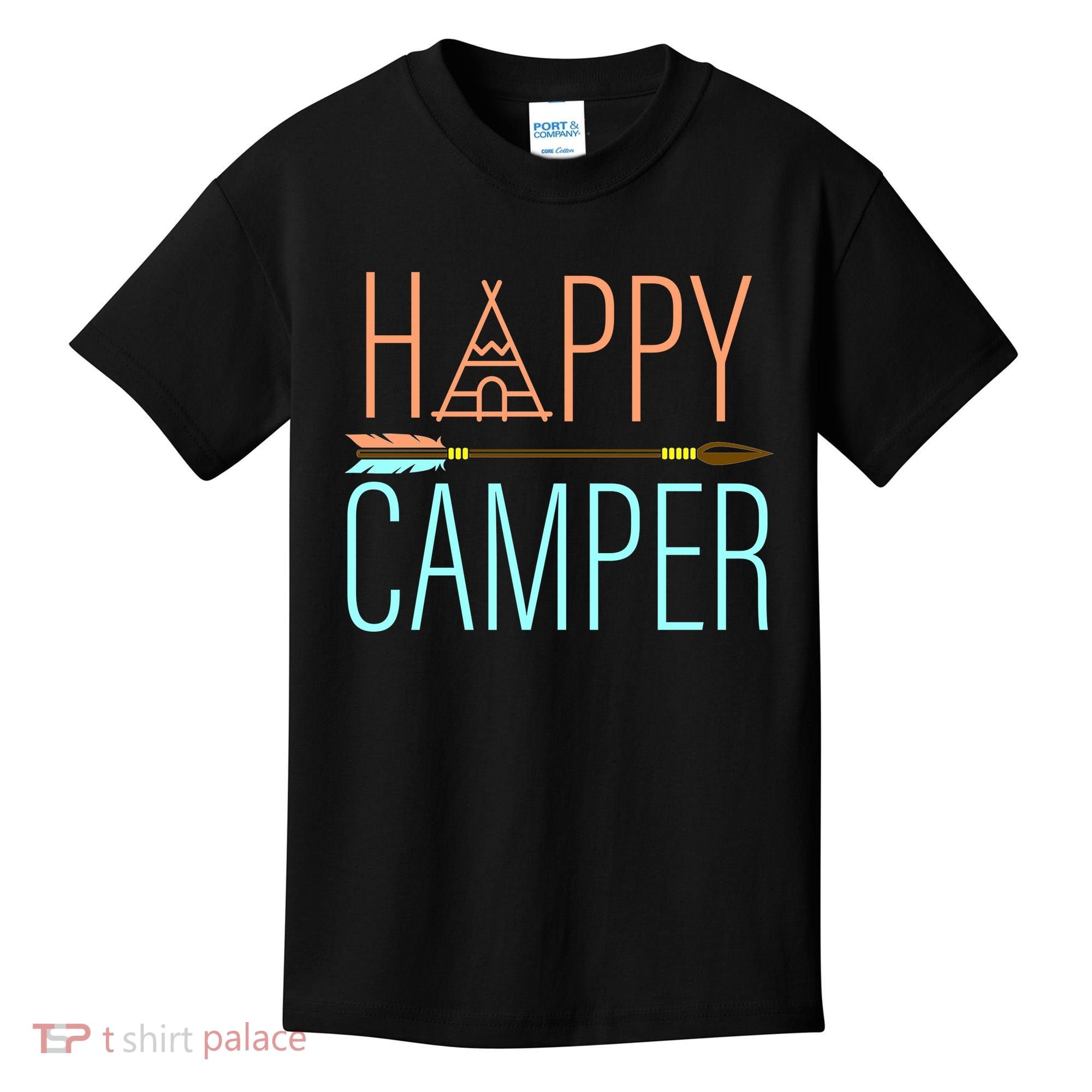 Happy Camper Funny Camping Kids T-Shirt