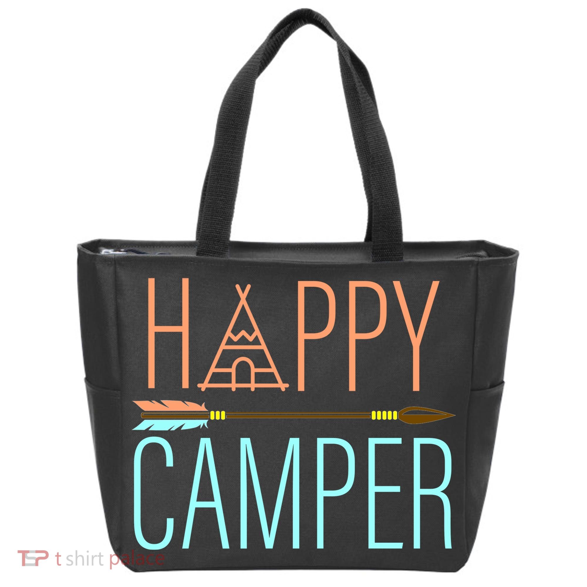 Happy Camper Funny Camping Tote Bag
