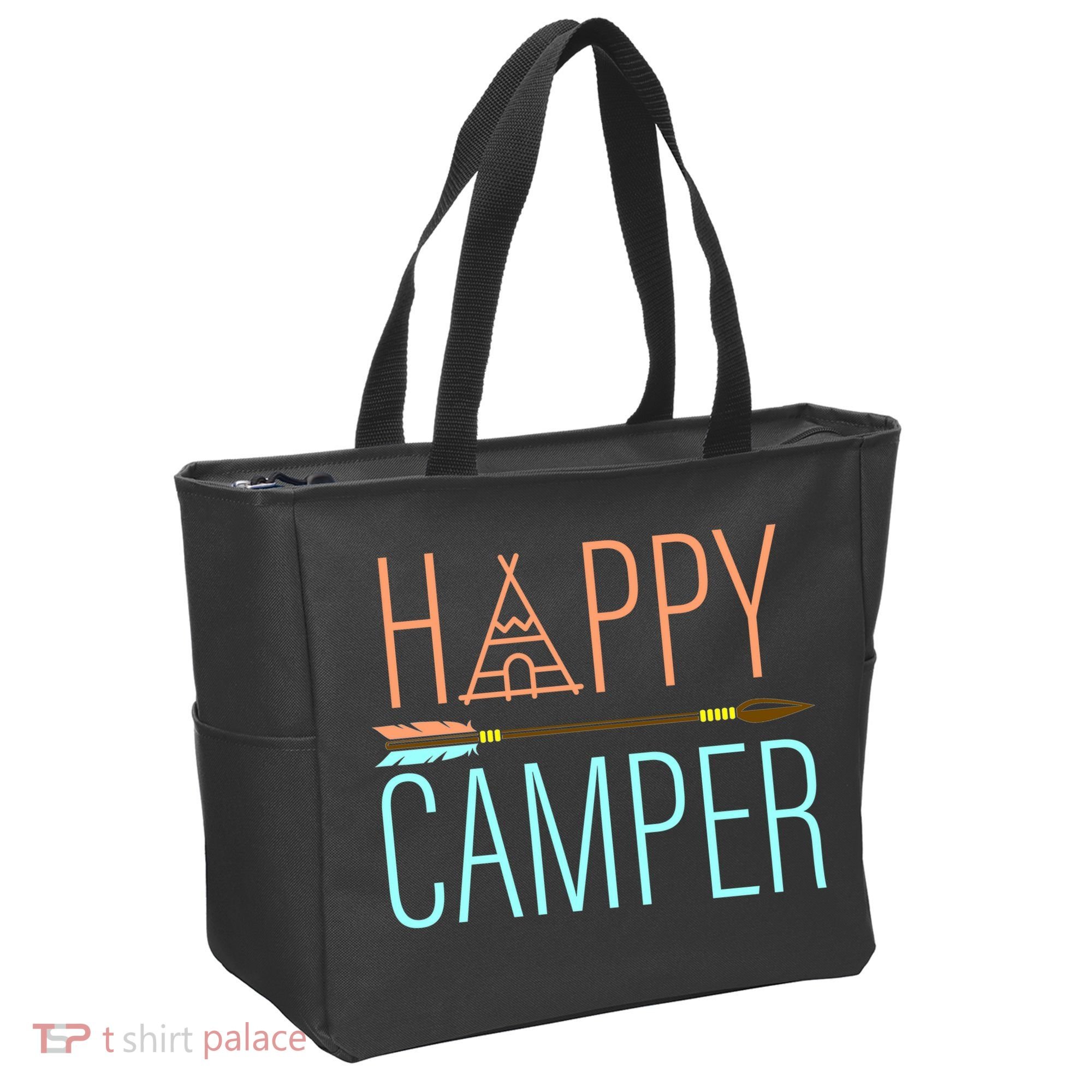 Happy Camper Funny Camping Tote Bag