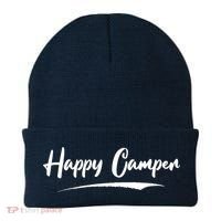 Happy Camper Funny Camping Meme Beanie thumb 0