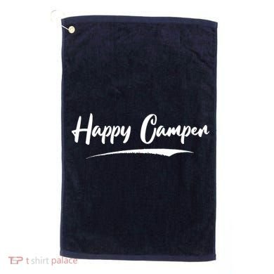 Happy Camper Funny Camping Meme Golf Towel