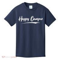 Happy Camper Funny Camping Meme Kids T-Shirt thumb 0